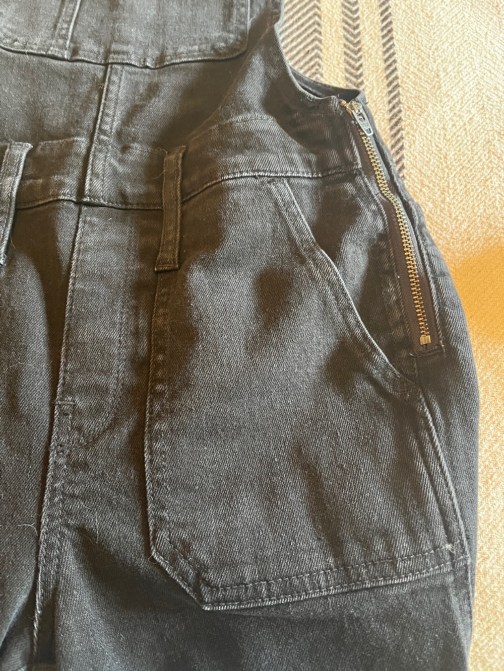 Madewell Black Denim Overalls with Adjustable Straps - Picture 4 of 9